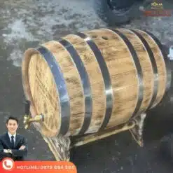 Thùng gỗ sồi 50 lít vân thùng gỗ sồi ngâm rượu 50l tại Sơn Hà đã qua xử lý độ đốt