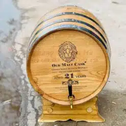 Vòi crom cao cấp của thùng gỗ sồi 100 lít dáng nằm
