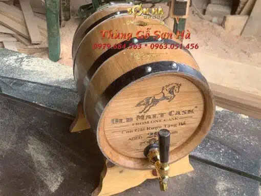 thùng gỗ sồi ngâm rượu 100l nhập khẩu