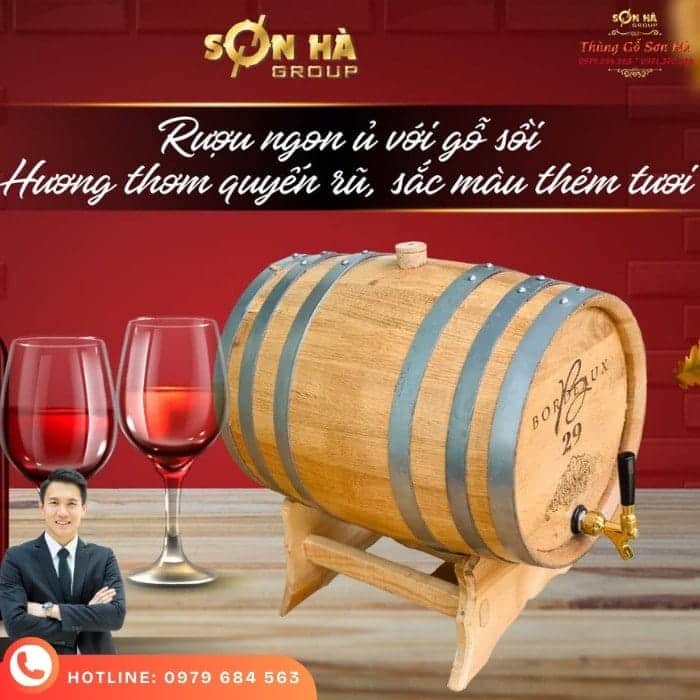 Thùng rượu gỗ sồi 50 lít