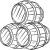 thùng rượu gỗ sồi icon