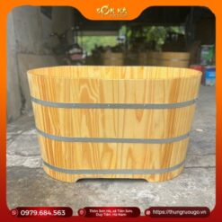 Bồn tắm gỗ thông cao cấp, kiểu dáng nằm oval bồn tắm gỗ thông cao cấp