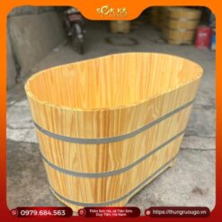 Bồn tắm gỗ thông cao cấp, kiểu dáng nằm oval bồn tắm gỗ thông cao cấp kiểu oval dáng nằm