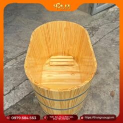 Bồn tắm gỗ thông cao cấp, kiểu dáng nằm oval bồn tắm gỗ thông cao cấp kiểu oval dáng nằm