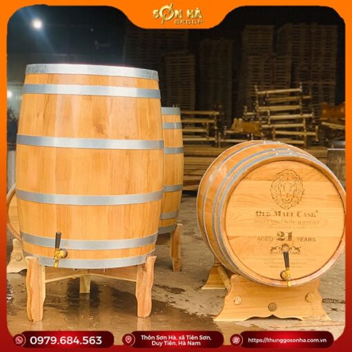 thùng rượu gỗ sồi 200L