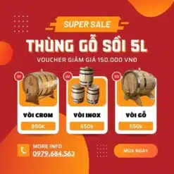 thung ruou go soi 5l