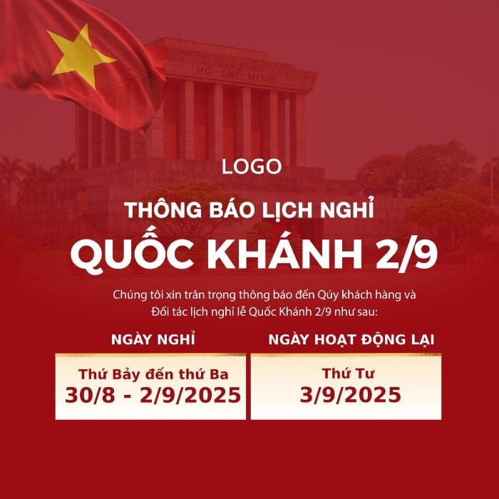 Mẫu banner thông báo nghỉ lễ 2/9: bộ sưu tập miễn phí Mẫu banner lễ Quốc Khánh miễn phí