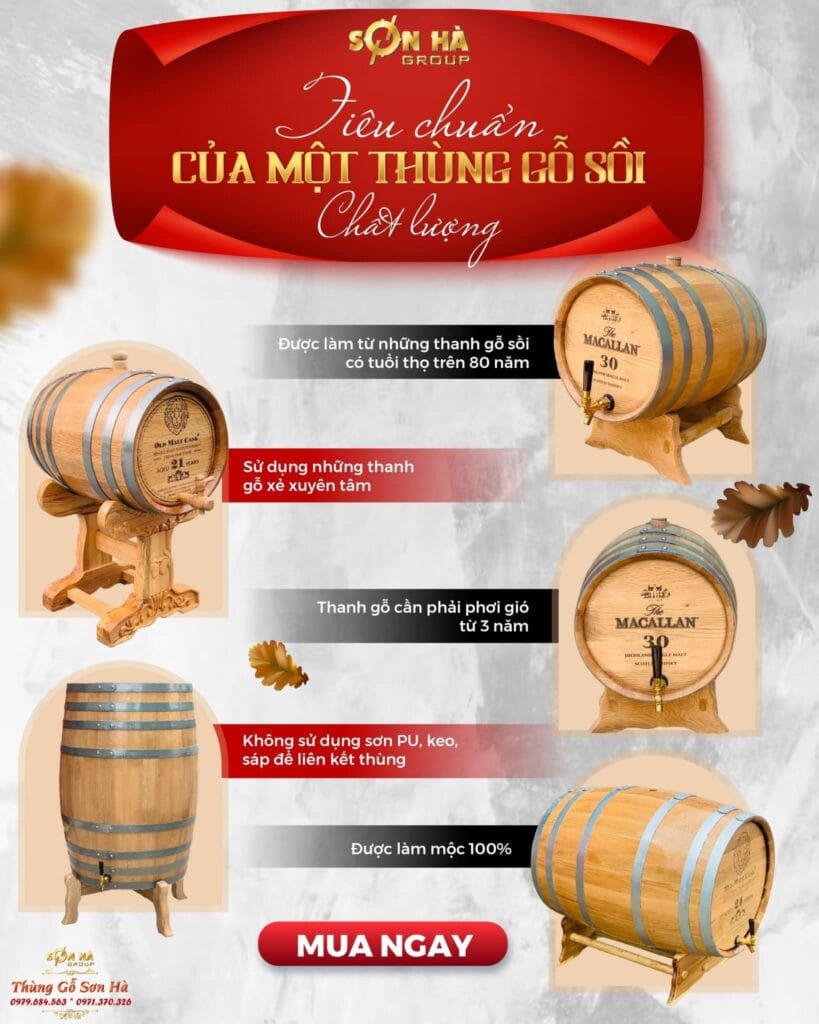 đánh giá chuẩn của một thùng gỗ sồi