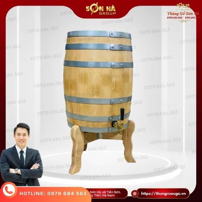 Thùng rượu gỗ sồi nga 200 lít – ủ dài hạn cho nhà hàng và hầm rượu