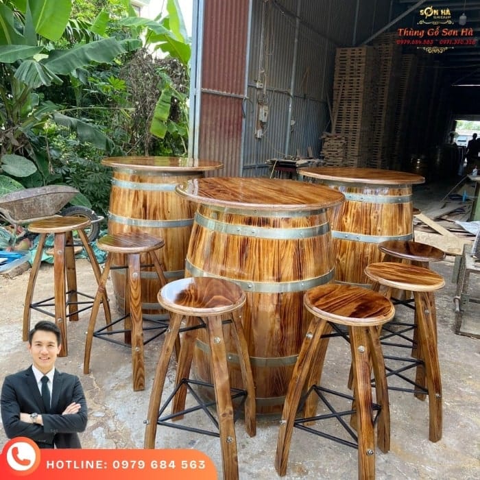 Thùng rượu gỗ sồi trang trí, khắc logo lên thùng rượu gỗ sồi – giải pháp quà tặng và trưng bày