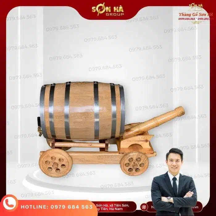 Xe ngựa kéo thùng rượu vang Xe ngựa kéo thùng rượu vang gỗ sồi, khắc logo theo yêu cầu. Trang trí sang trọng cho quán/biệt thự/sự kiện. Liên hệ nhận báo giá nhanh